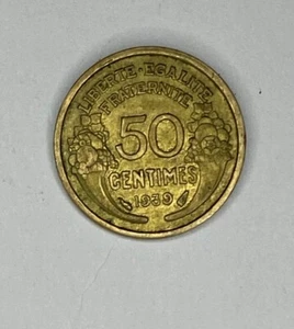 Lote de 2 monedas de cincuenta (50) céntimos Francia 1939 - Imagen 1 de 4