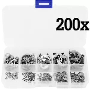 DE E Ringe Ring Set Sicherungsringe Seegerringe Sicherungsring 200 tlg 1,5-10mm - Bild 1 von 7