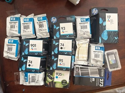 Лот чернильных картриджей: HP 74 95 935XL 901 56 75 17 92 61 93 Lexmark 100XL - Изображение 1 из 2