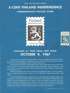 #1334 Poster Francobollo Finlandia Indipendenza - Pagina ricordo non ufficiale piegata MC - Foto 1 di 1
