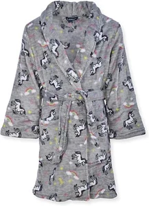 Isotoner Girls Plush Robe - Toddler Little Big Girl Unicorns Pink Comfortable - Picture 1 of 9