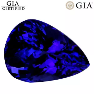7.52 Ct GIA Certified AAAAA Natural D Block Tanzanite Blue Violet Pear Cut - Picture 1 of 4