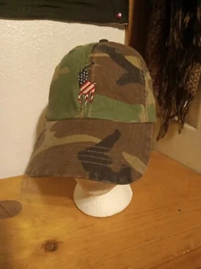 Polo Ralph Lauren Mütze Kappe grün Tarnmuster großes Pony USA Flagge Rarität - Bild 1 von 6