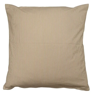 Pinstripe Beige Cushion Cover 16" Square Scatter Cushion Home Decor - Image 1 of 3