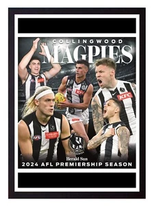 Póster de fútbol americano enmarcado 2024 Collingwood Magpies AFL - 45 cm x 32 cm x 3 cm - Imagen 1 de 4