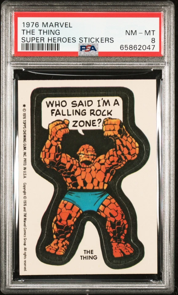 1976 Topps Marvel Super Heroes Stickers The Thing PSA 8 NM/MT - Image 1 of 1