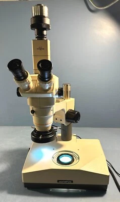 Olympus Trinocular Stereo SZ60 Microscope SZH-ILLD Base SZ-STS Arm SZ-PT Camera - Image 1 of 4