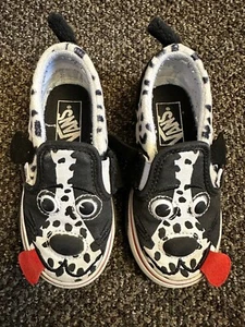 VANS Puppy Dog Slip On V Shoes Toddler Size 5.5 Great Condition Black White - Picture 1 of 5