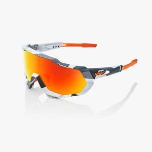 100% Speedtrap Soft Tact Grey Camo Sunglasses, HiPER Red Multilayer Mirror Lens - Picture 1 of 3