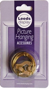Picture Frame Hanging Kit : 3.5m Wire, 2 x Screw Rings & 1 x Brass Hook: PHA21 - Picture 1 of 2