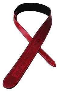 Gitarrengurt Leder mit Prägung "Running Dog"  6 Farben - Bild 1 von 16