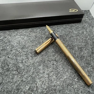 Dupont Gold Fountain Pen 18K Nib with Box Unisex Writing Instrument - Picture 1 of 12