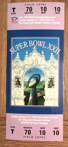 NFL SUPER BOWL XXII REPLICA BIGLIETTO STUB WASHINGTON REDSKINS 1988 SAN DIEGO - Foto 1 di 2
