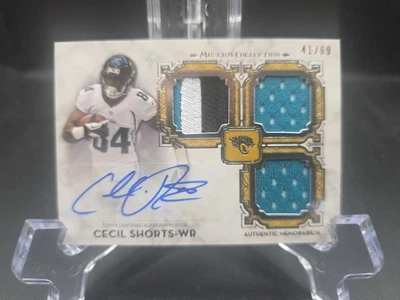 2013 Museum Collection Signature Swatches Triple Relic /69 Cecil Shorts Auto - Image 1 of 4