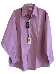 NEW Van Heusen Button Dress Shirt Pink Wrinkle Free Stain Shield 17 1/2 -34/35 - Picture 1 of 7