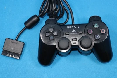 OEM PLAYSTATION 2 PS2 DUALSHOCK 2 CONTROLADOR GAMEPAD SCPH-10010 NEGRO EN MUY BUEN ESTADO Foto 1 de 3