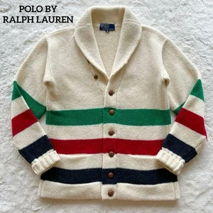 80s90s Polo by Ralph Lauren walnut button wool border cardigan - Picture 1 of 10