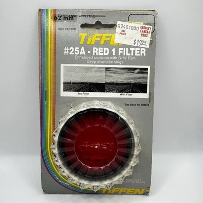 Tiffen #25A Red 1 Filter 62mm For Panchromatic B/W Film NOS - New & Sealed - - Image 1 of 4
