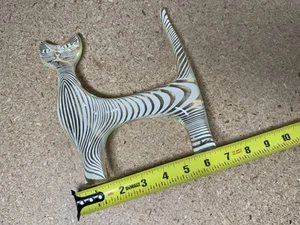 Abraham Palatnik Standing Lucite Black Striped Cat. Made In Brazil - Picture 1 of 3