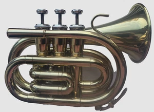 MERANO Trumpet Brass Bb Pocket W/ Gold Lacquer “B” Flat Key Musical Instruments - Picture 1 of 13