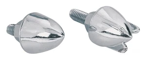 Chrome Bullet Nuts (Winged) 1/4" -24 UNF Thread (Pair) for Custom Finish - Picture 1 of 7