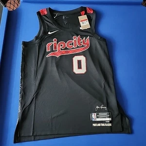 L (48) Damian Lillard Portland Trail Blazers RIP CITY Swingman City Jersey DAME - Picture 1 of 8