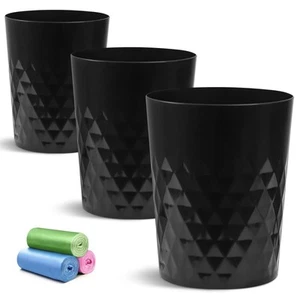 Small Trash Can, 3 Pack 1.8 Gallons Bathroom Trash Can, Slim Waste Basket, Ro... - Picture 1 of 7