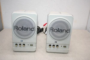 ROLAND MA-12C Stereo Micro Monitor Speakers PAIR Amplified -Tested/Working - Picture 1 of 8