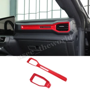 Cubierta de tira de salida de ventilación de aire roja para tablero de instrumentos 2 piezas para Ford Mustang 2024 2025 - Imagen 1 de 7