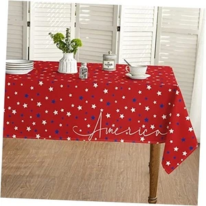 4th of July Tablecloth 60x120 Inch, Patriotic Star American Independence Day - Picture 1 of 7