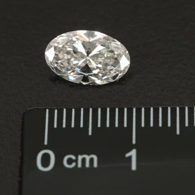 1.43 Carat Oval Loose IGI Certified White Diamond VS1-F Lab Created Gorgeous!!! - Image 1 of 4