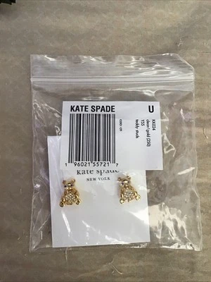 Pendientes Kate Spade Oh What Fun Oso de Peluche Tono Dorado Foto 1 de 4
