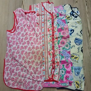 Lot Of 4 Vintage Sleeveless Top Artist Smock Vest Pearl Snap Size XL -Damaged- - Picture 1 of 18