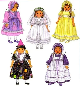 SÜSS! 18" PUPPEN BRAUT KLEID SCHLEIER PARTY KLEID HÜTE SCHNITTMUSTER Simplicity 3520 - Bild 1 von 8