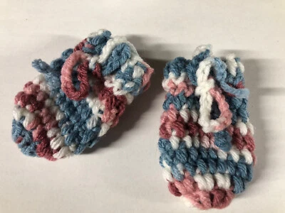 Nuevos guantes unisex hechos a mano de ganchillo para bebé rojo azul blanco rosa niño niña Foto 1 de 4