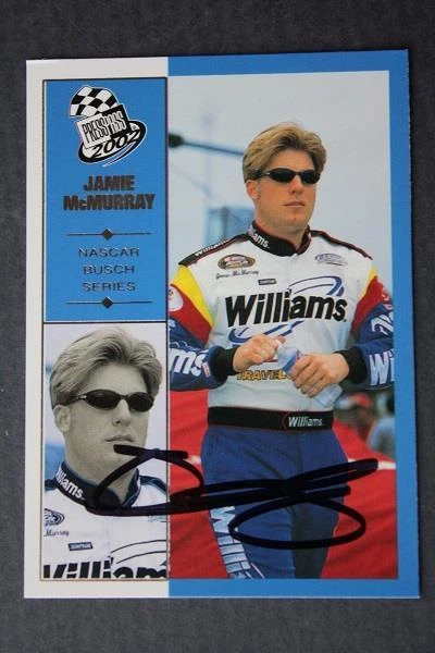 Tarjeta de carreras Press Pass 2001 autografiada firmada por el piloto de Nascar Jamie McMurray -- Foto 1 de 1