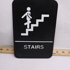 ADA Stairs Commercial Sign Door Plate with Braille Black/White 9" x 6"
