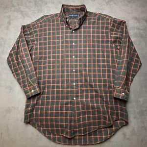 Camisa Ralph Lauren Hombres Mediana Calce Ajustado Verde Negro Bolsillo a Cuadros Camisa Oxford - Imagen 1 de 6