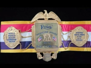 Jake LaMotta Boxing Signed World Middle Weight Championship Belt #14/100 Rare !! - Picture 1 of 10