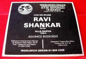 Ravi Shankar London Gig Vintage ORIG 1978 Press/Magazine ADVERT 3.5"x 3" Sitar - Imagen 1 de 3