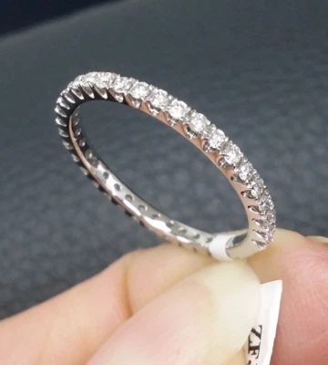 Deal! 0.50CT NATURAL ROUND DIAMOND LADIES ETERNITY WEDDING BAND RING 14K GOLD. - Image 1 of 4