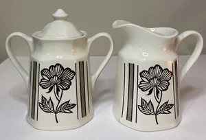 Royal Staffordshire J&G Meakin England Lotus Ironstone Creamer & Sugar Bowl - Picture 1 of 7
