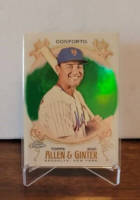 '21 Allen And Ginter Chrome * Michael Conforto * Green Refractor * Serial# 12/99 - Image 1 of 2