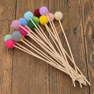 Pack of 5 Reed Fragrance Oil Diffuser Replacements Sticks Plush Balls Colorful - Picture 1 of 6
