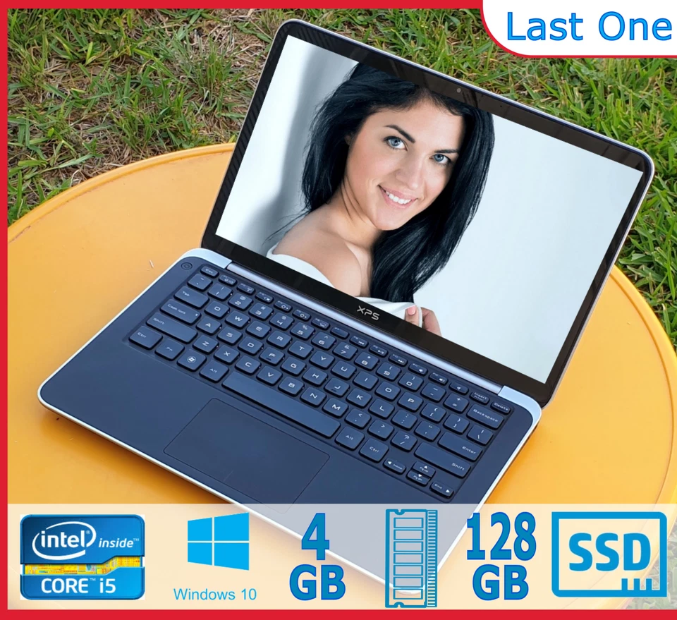 Dell XPS 13 Intel i5@ 2.6GHz 4GB 128GB SSD Win 10 Office Webcam Backlite KB - Image 1 of 4