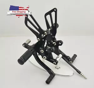 US Black Rearsets Footpegs Rearset For Suzuki Gsxr 600/750 00-05 GSXR1000 01-04 - Picture 1 of 6