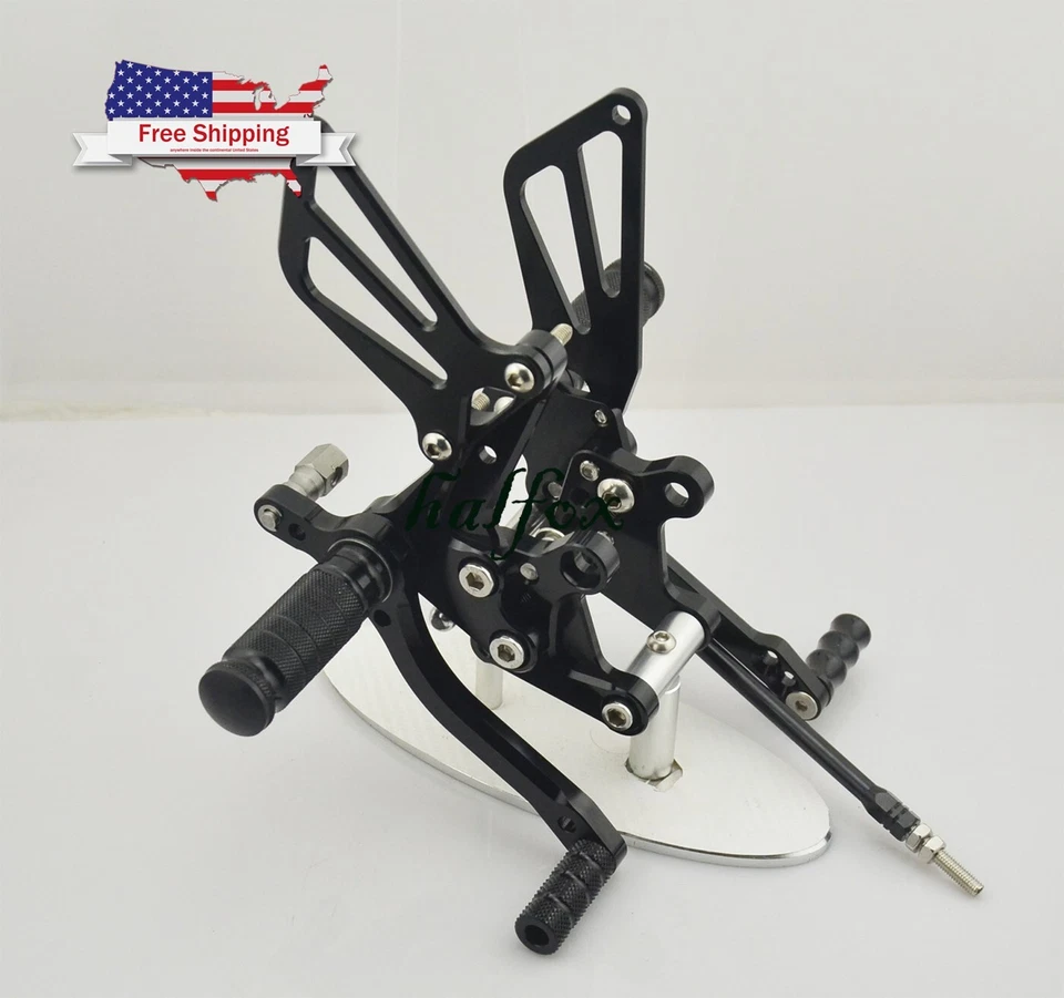US Black Rearsets Footpegs Rearset For Suzuki Gsxr 600/750 00-05 GSXR1000 01-04 - Image 1 of 4