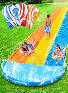 225ft x 84in/685.8*213.3cm Wellen Dreifach-Garten-Wasserrutsche strapazierfäh... - Bild 1 von 8