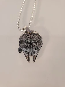 Star Wars Millennium Falcon Stainless Steel Pendant Necklace Silver - Picture 1 of 7
