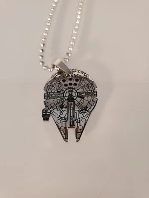 Star Wars Millennium Falcon Stainless Steel Pendant Necklace Silver - Image 1 of 4